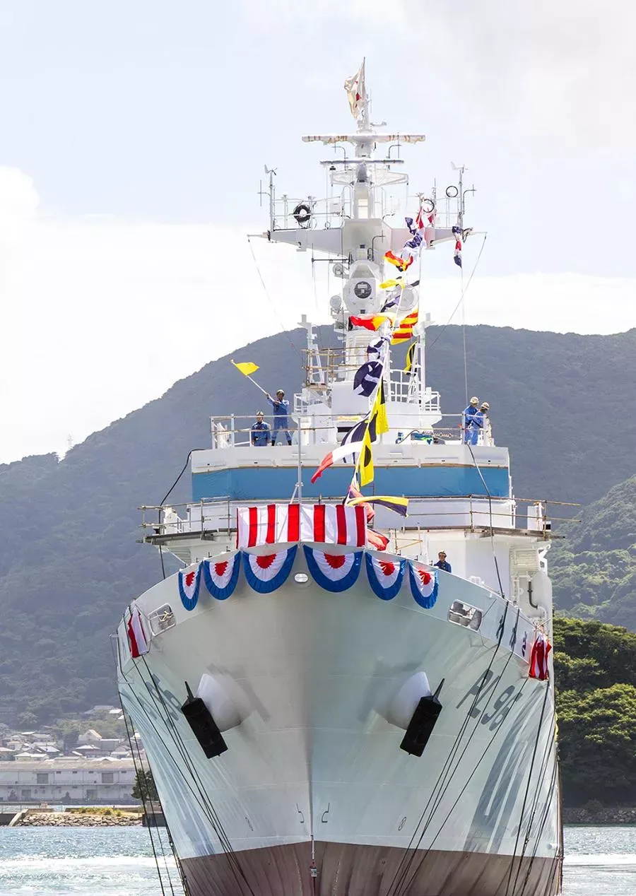 新造巡視船「わかさ」進水